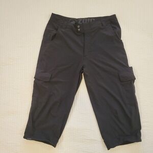 *Flaw* Zoic Mens Black Reign Knickers Stretch Cargo MTB Shorts Size L 18 Inseam